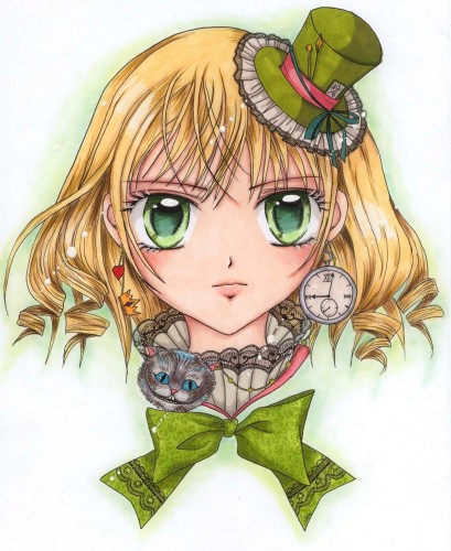 Fonds d'cran Art - Crayon Manga - Personnages Alice in Wonderland