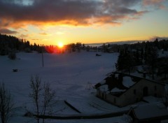 Wallpapers Nature Coucher de soleil sur la piste de ski de fond