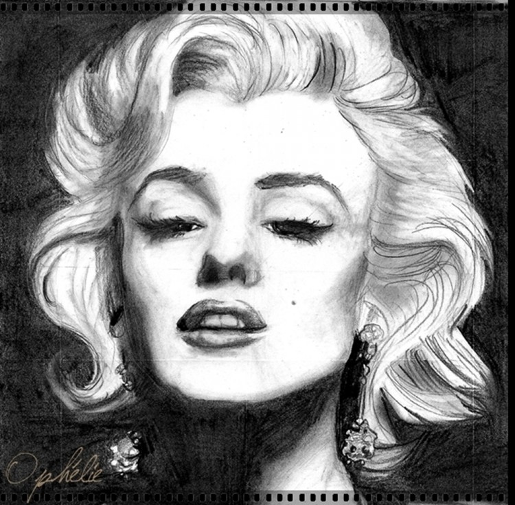 Fonds d'cran Art - Crayon Portraits Marilyn Monroe