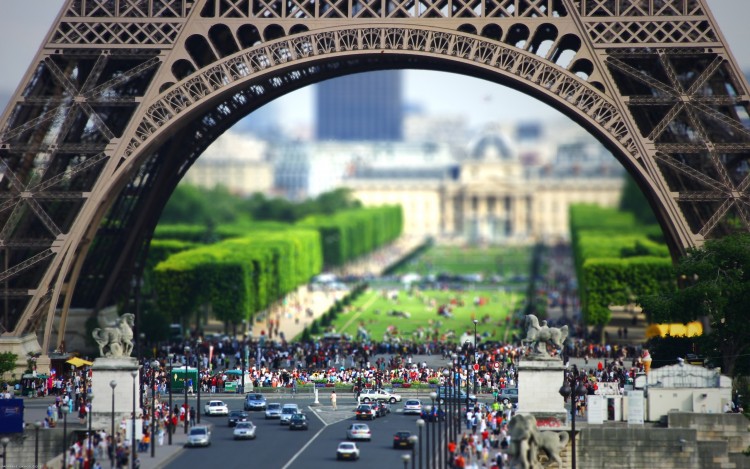Wallpapers Trips : Europ France > Ile-de-France > Paris La tour Eiffel en Tilt-Shift !