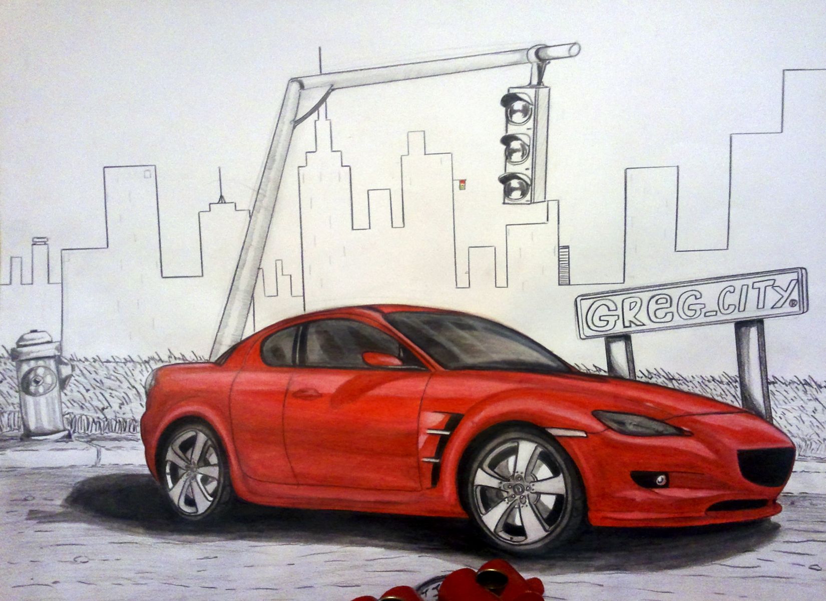 Wallpapers Art - Pencil Cars and motorbikes Mazda RX-8