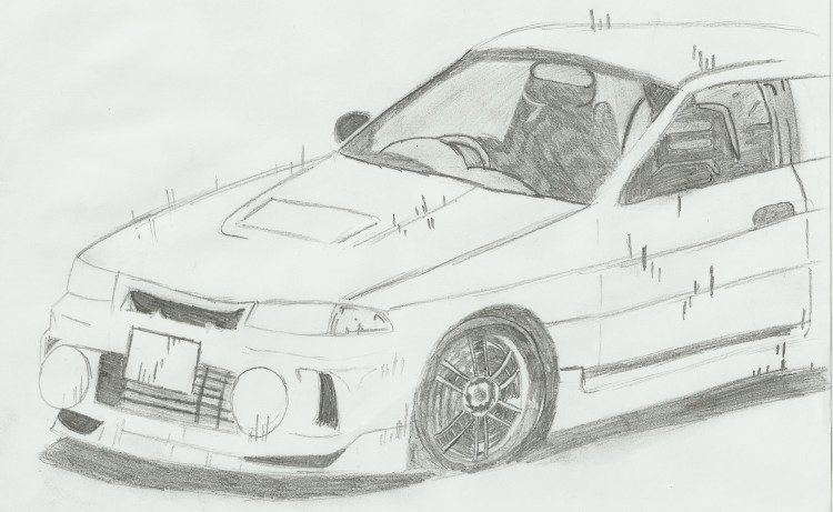 Wallpapers Art - Pencil Cars and motorbikes Lancer vo IV