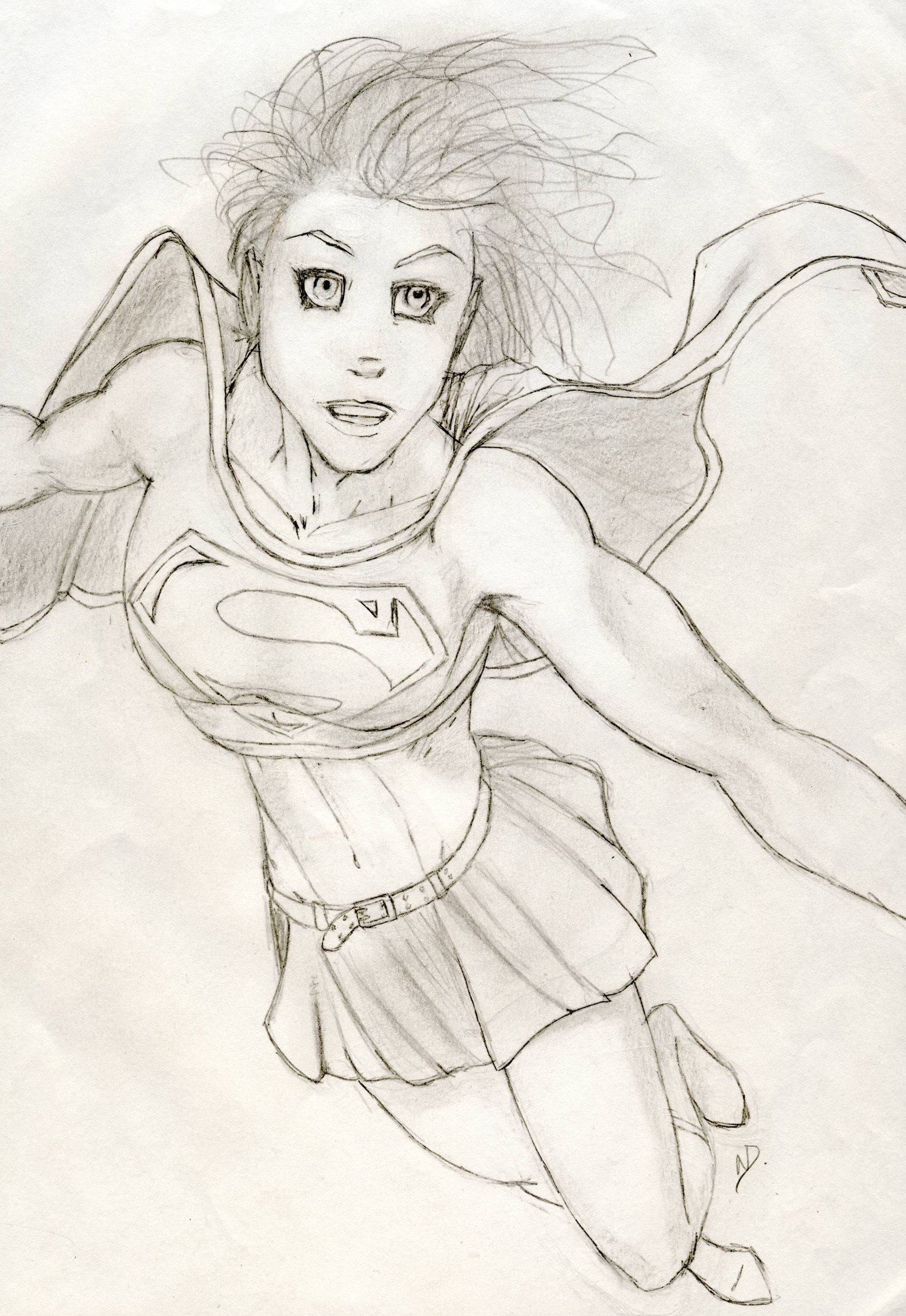 Fonds d'cran Art - Crayon BDs - Comics Supergirl