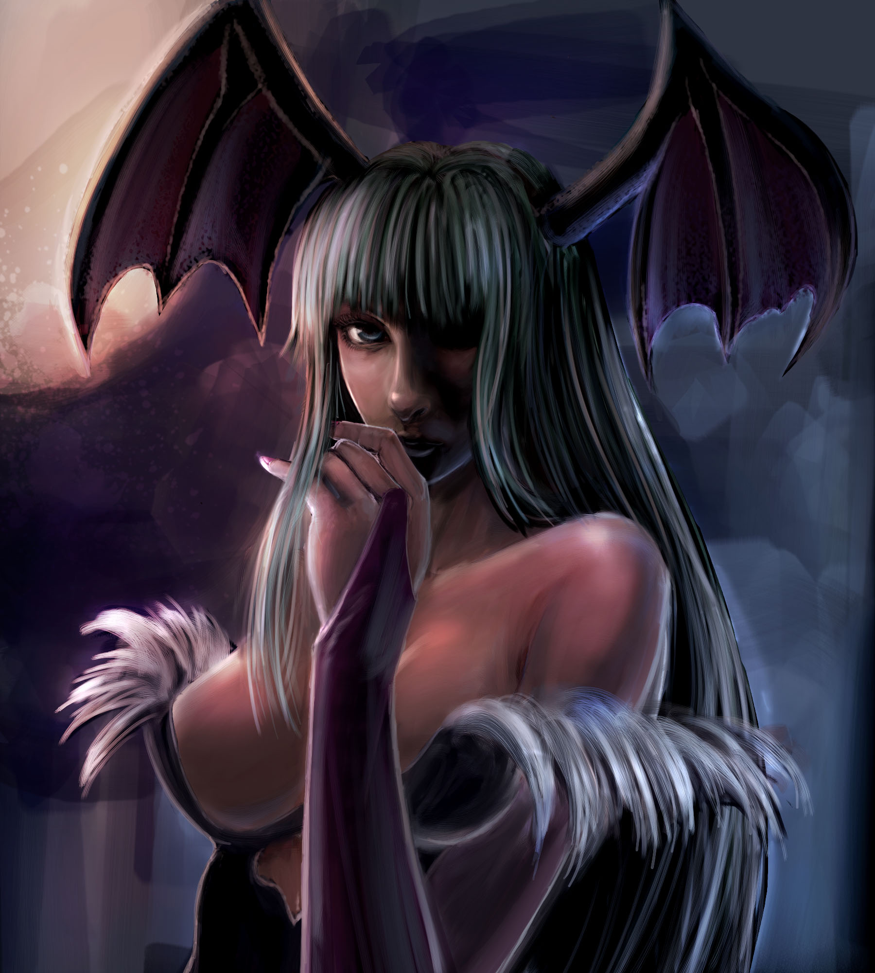 Fonds d'cran Art - Numrique Manga a night with Morrigan?