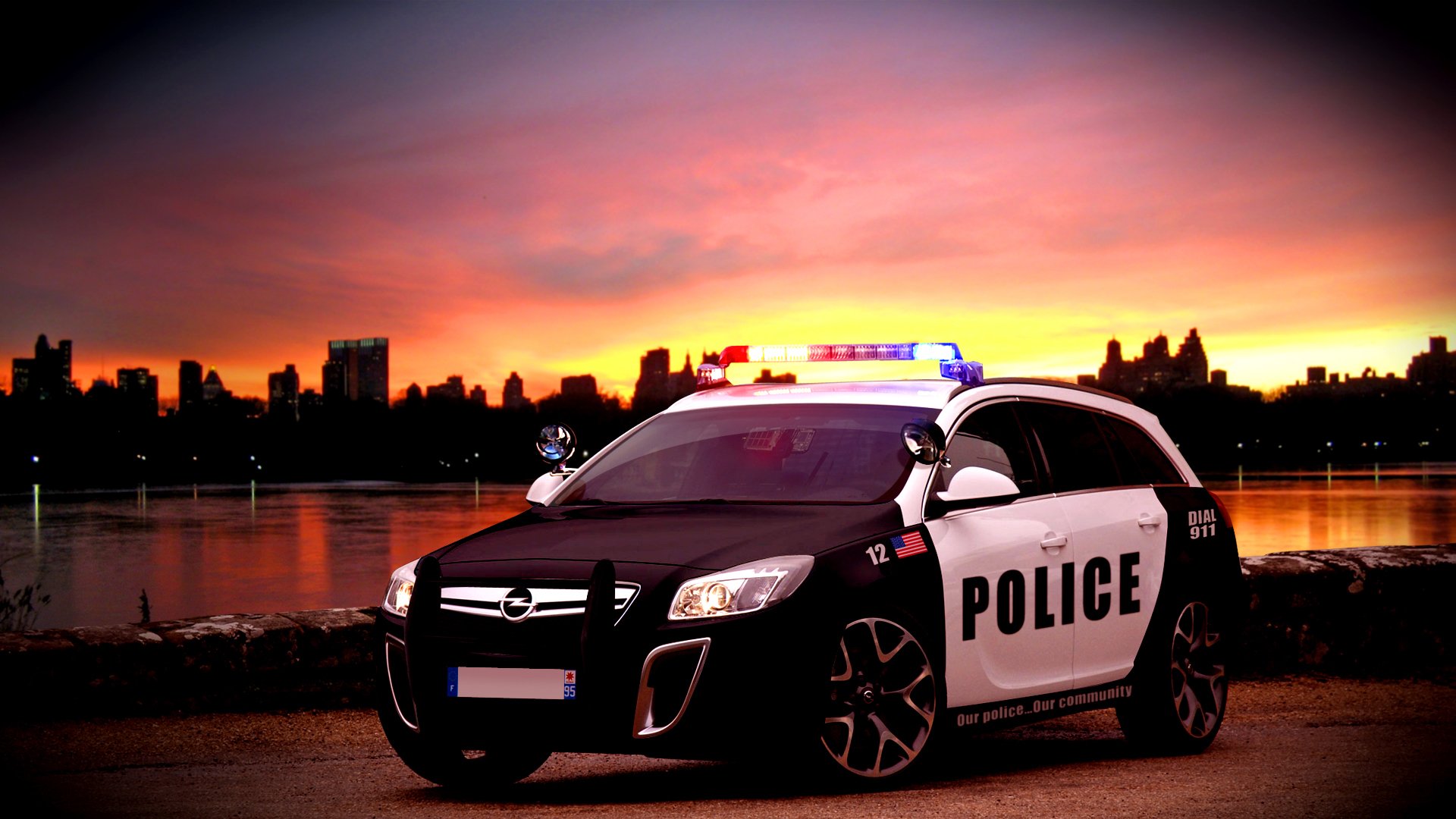 Wallpapers Cars Opel insignia opc police NY