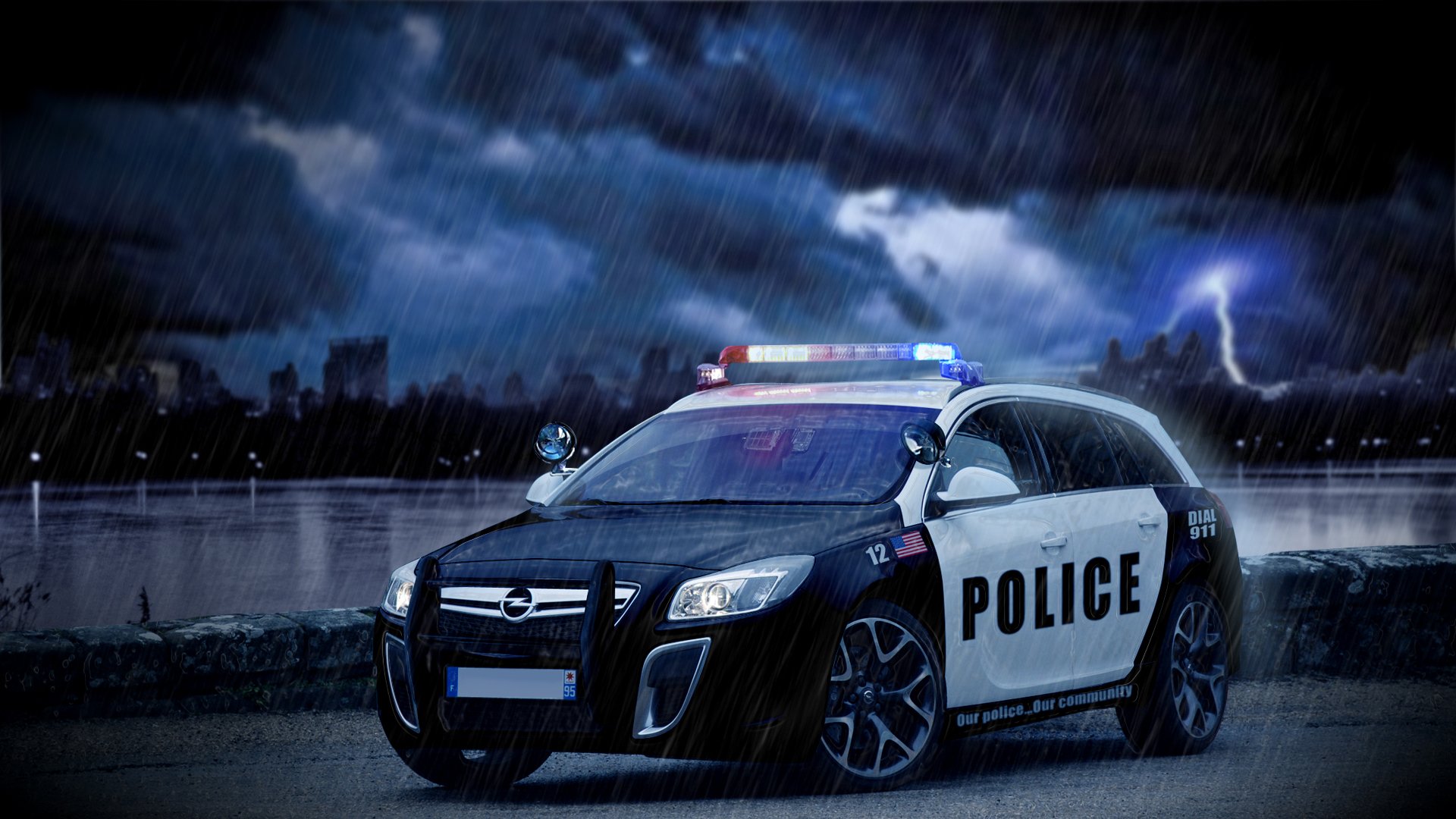 Wallpapers Cars Opel insignia opel police NY2