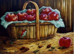 Fonds d'cran Art - Peinture Le panier de pommes