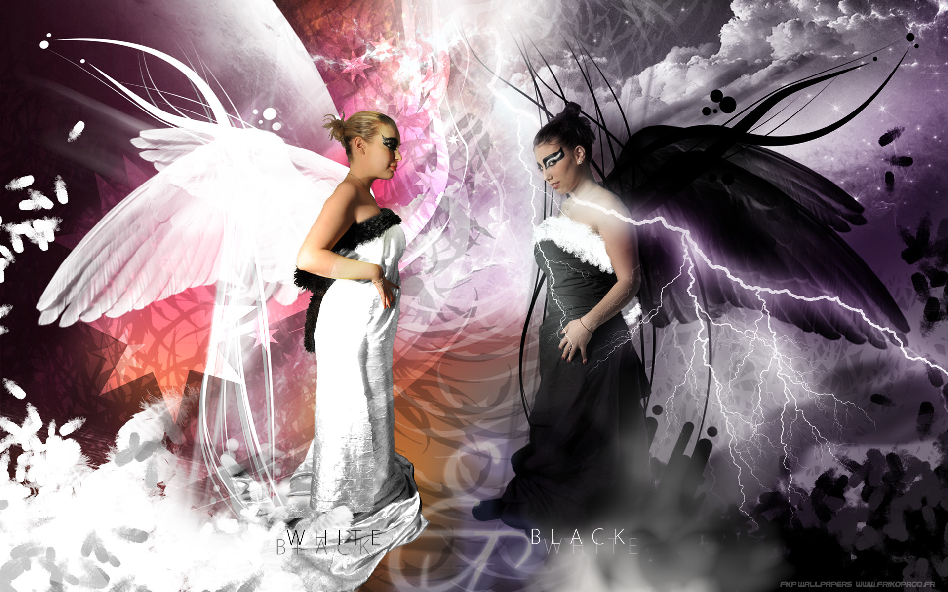 Wallpapers Fantasy and Science Fiction Angels W & B : The sin