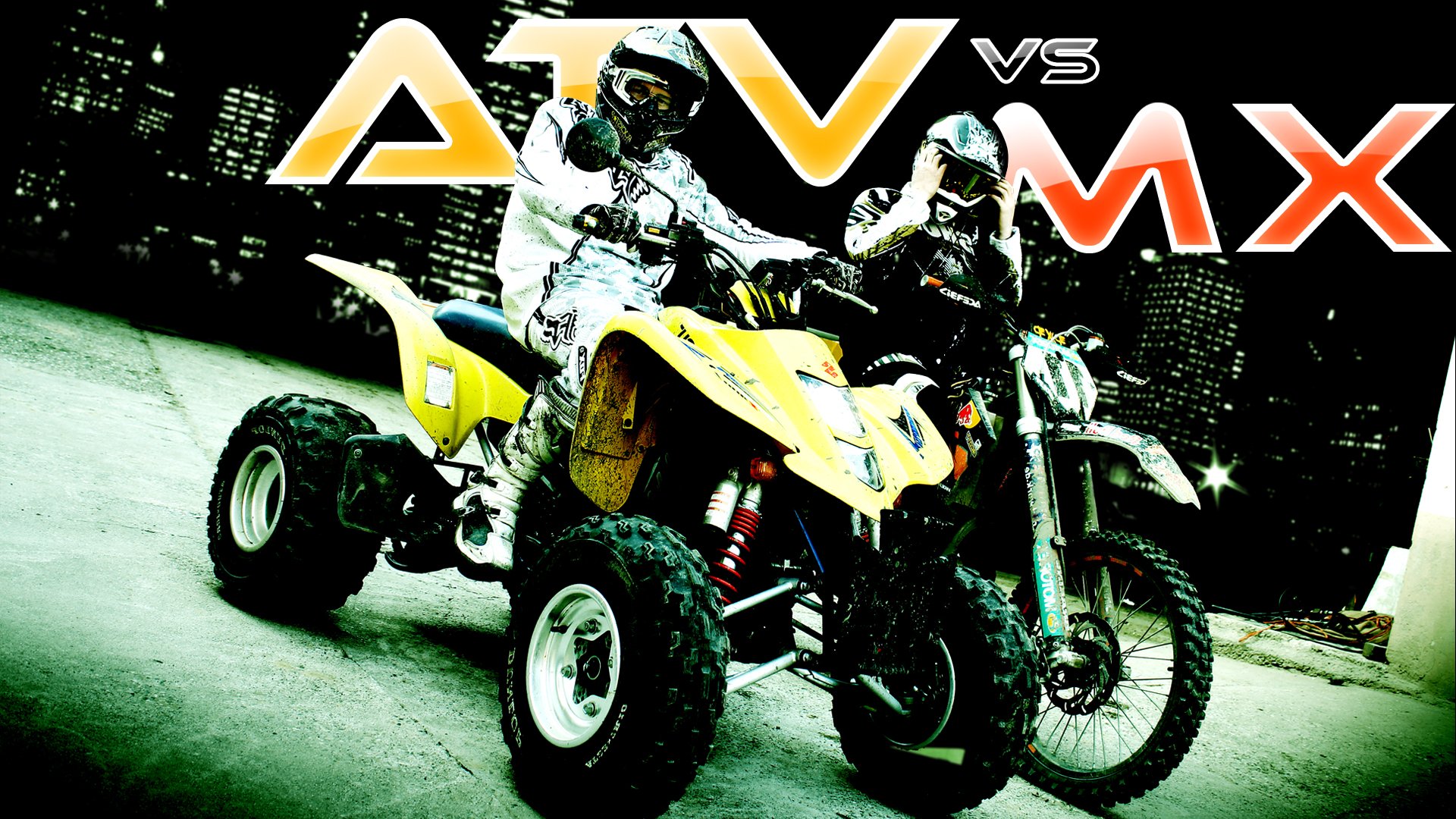 Fonds d'cran Motos Quads atv vs mx