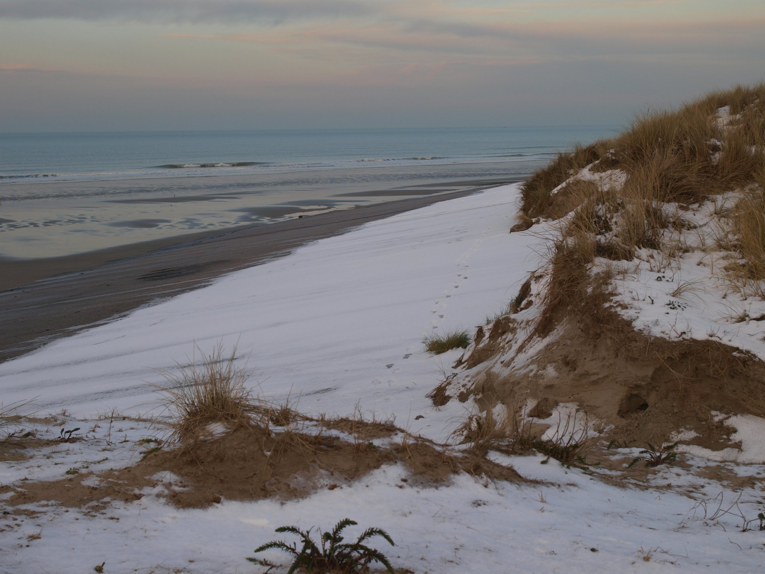 Wallpapers Nature Seas - Oceans - Beaches Plage du nord sous la neige