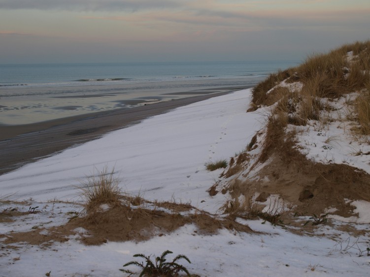 Fonds d'cran Nature Mers - Ocans - Plages Plage du nord sous la neige