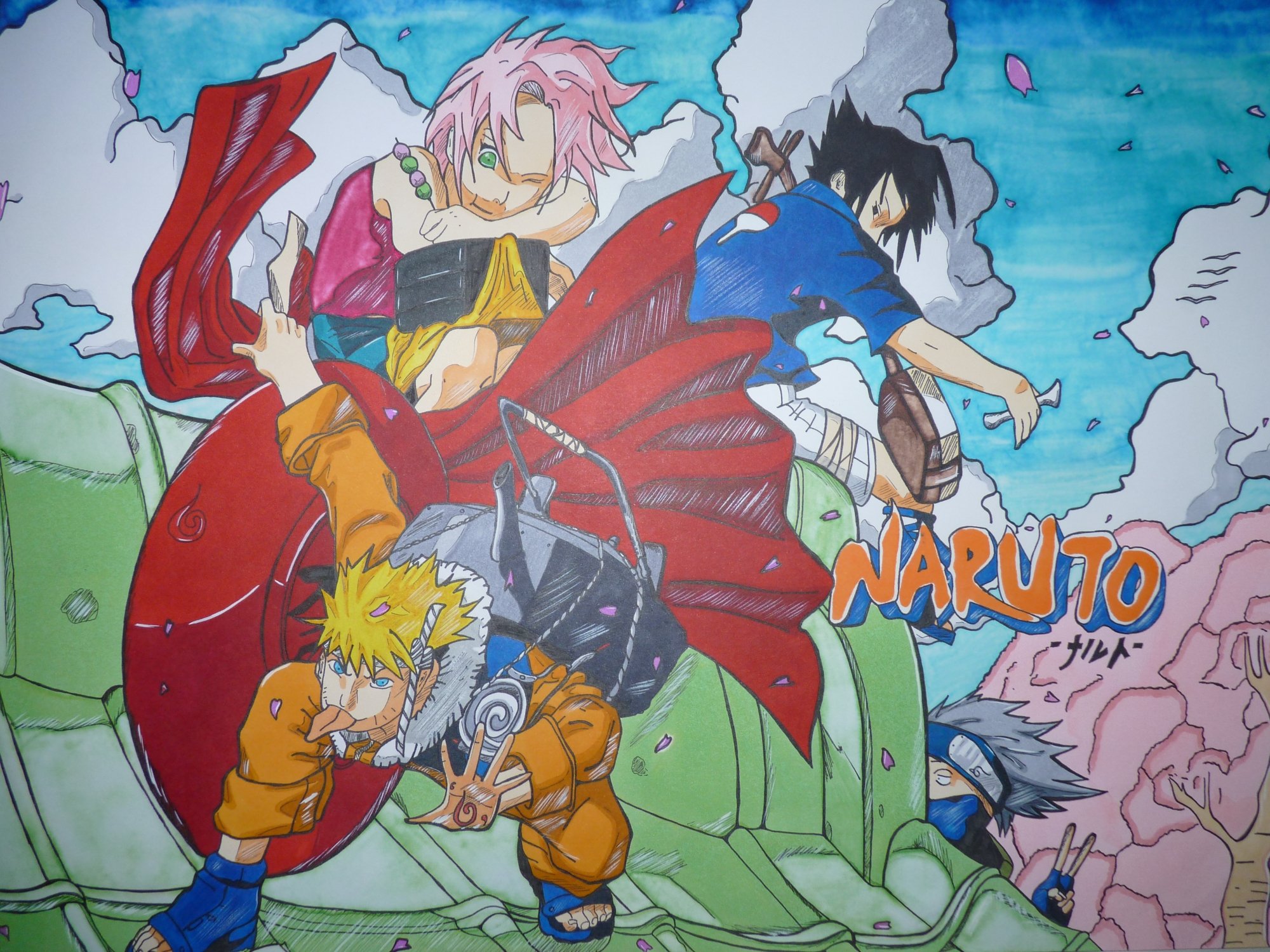 Wallpapers Art - Pencil Manga - Naruto Naruto - Team 7