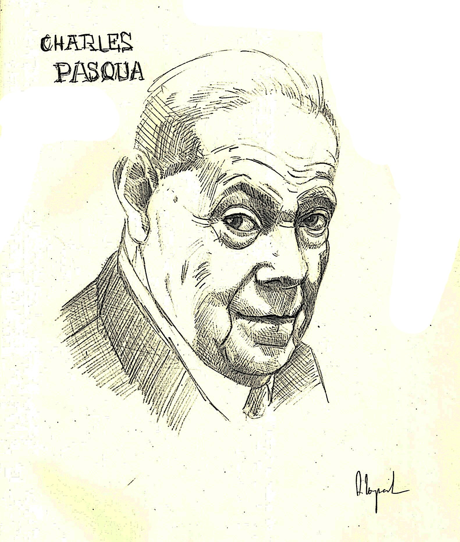 Fonds d'cran Art - Crayon Portraits Charles Pasqua