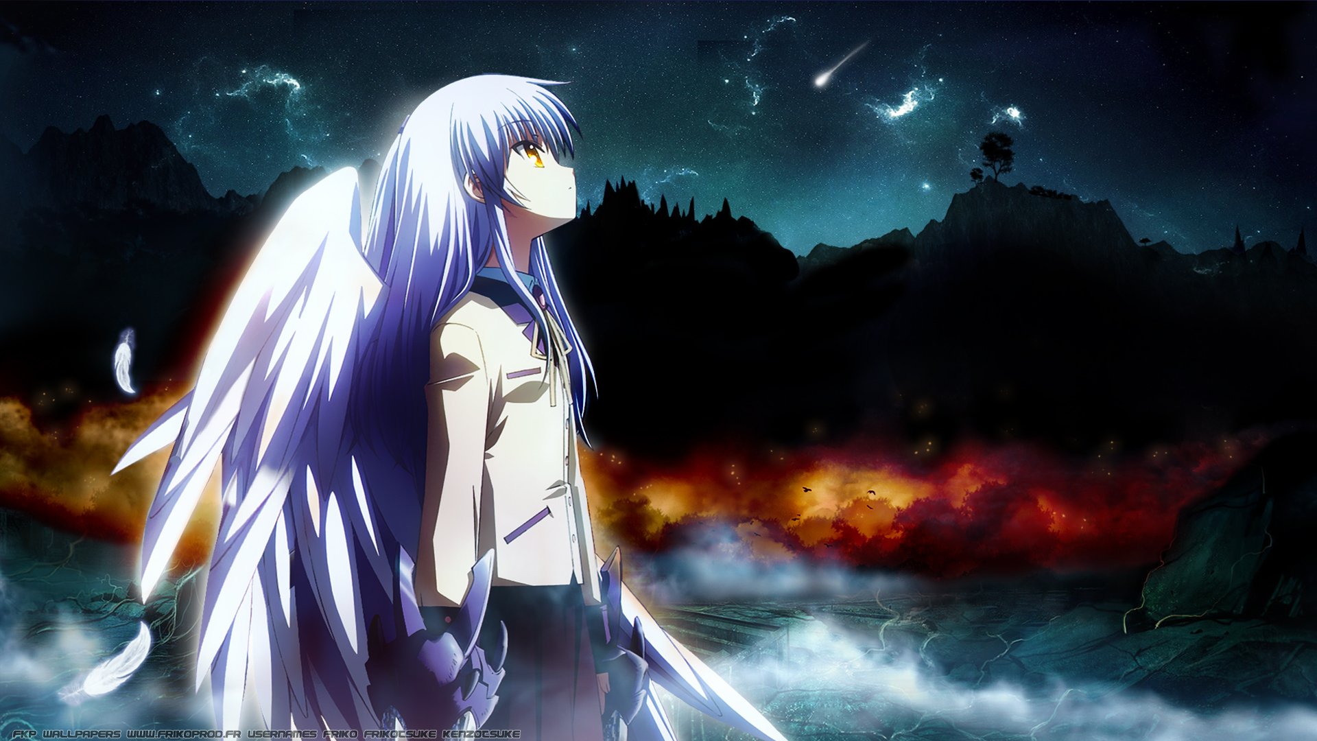 Fonds d'cran Manga Angel Beats Lost in thought