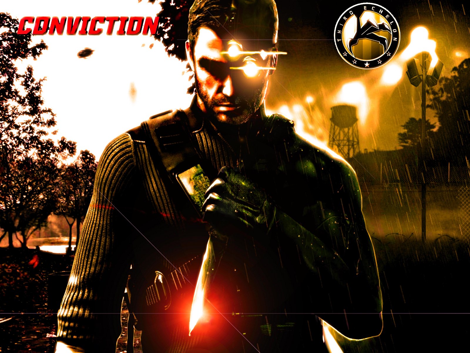 Wallpapers Video Games Splinter Cell : Conviction double face Of Sam Fisher. 