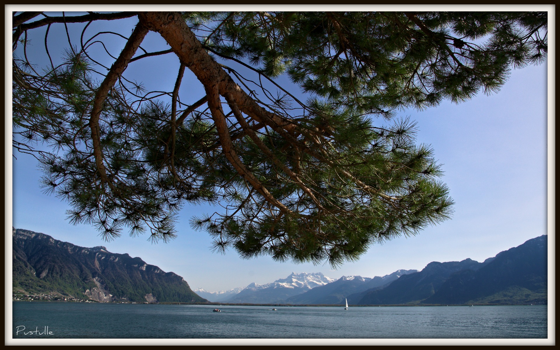 Fonds d'cran Nature Lacs - Etangs Le Lman avec sa casquette 