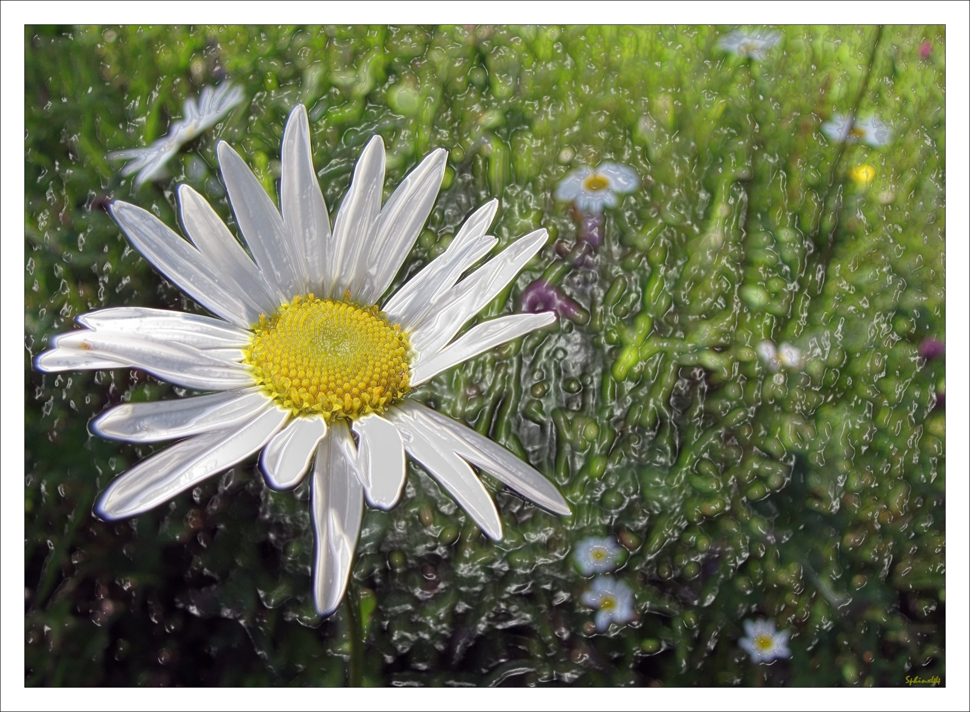 Fonds d'cran Nature Fleurs PLASTIQUE Marguerite 