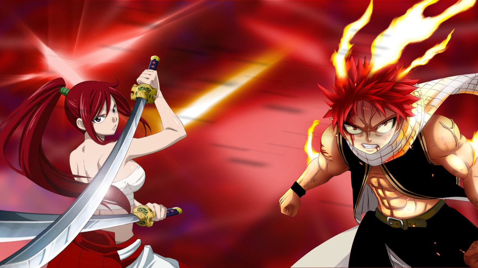 Wallpapers Manga Fairy Tail Erza et Natsu