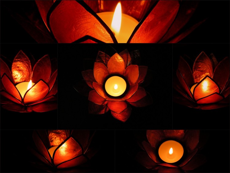 Wallpapers Objects Candles light's lotus