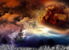 Wallpapers Fantasy and Science Fiction lune orange