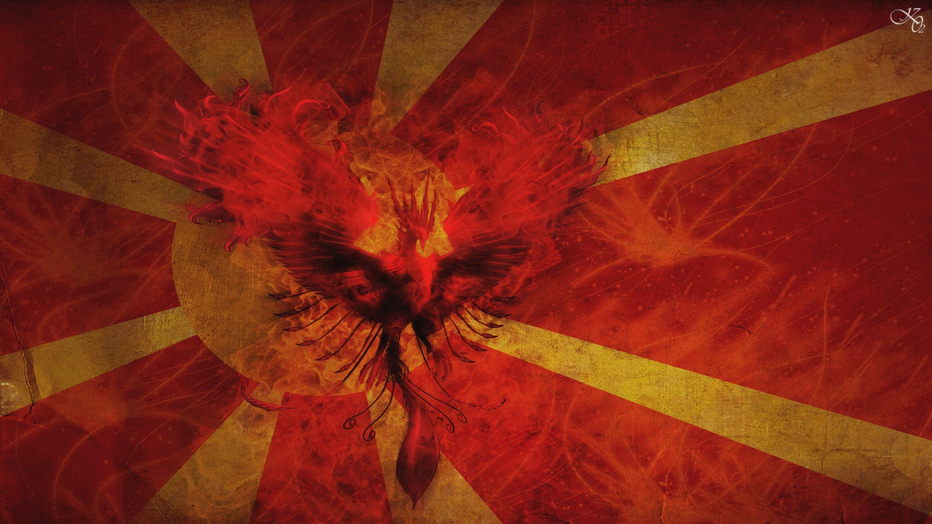 Wallpapers Digital Art Style Asian phoenix rising