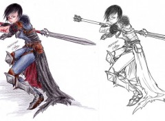 Fonds d'cran Art - Crayon Lady Hawke (version mage)