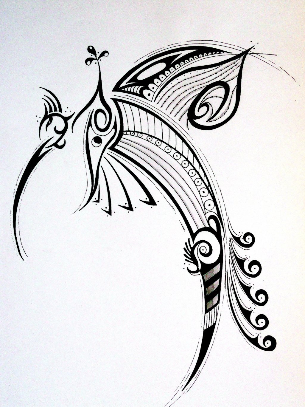 Fonds d'cran Art - Crayon Tatouages Oiseau tribal