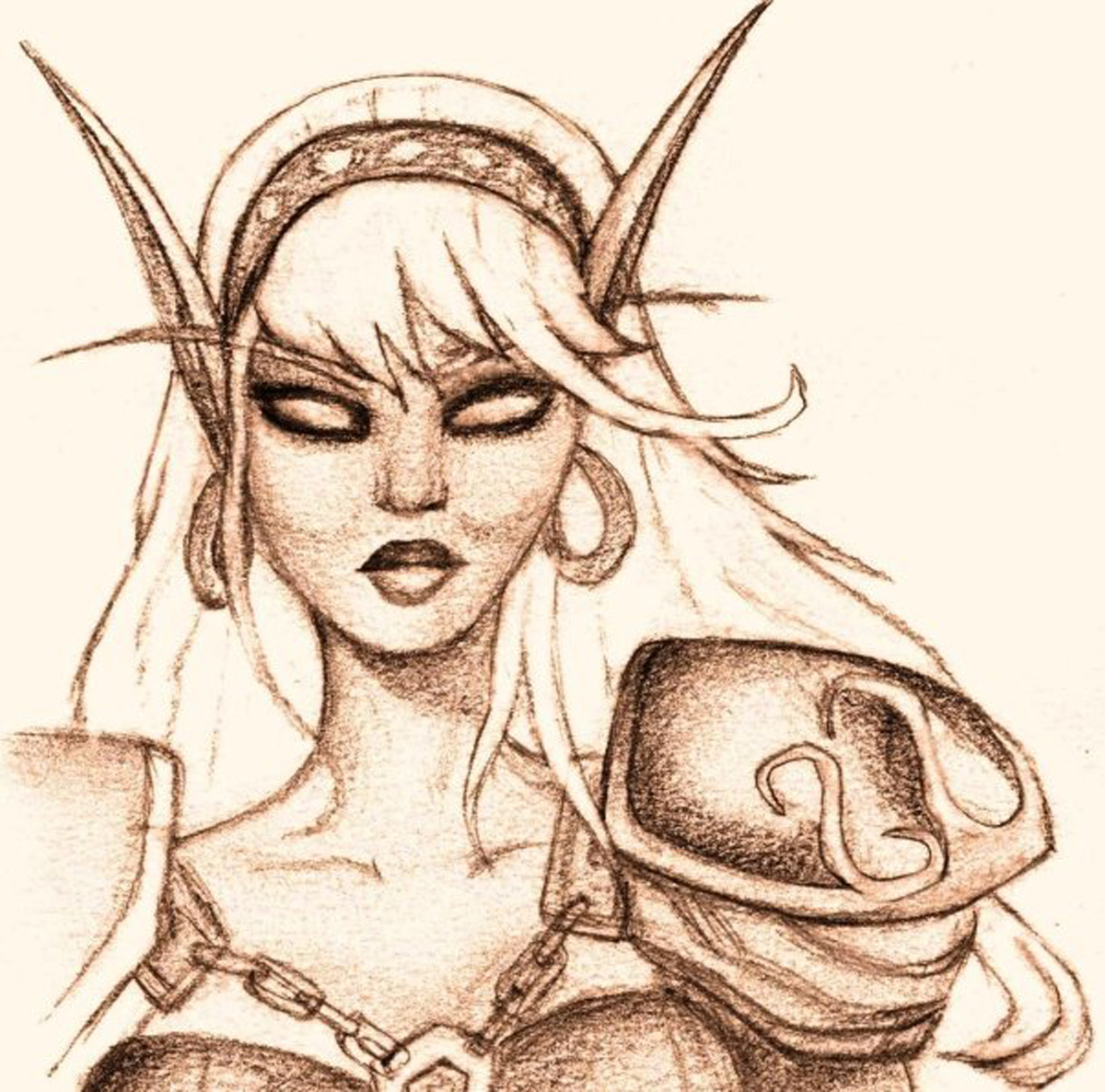 Fonds d'cran Art - Crayon Fantasy - Elfes blood elf