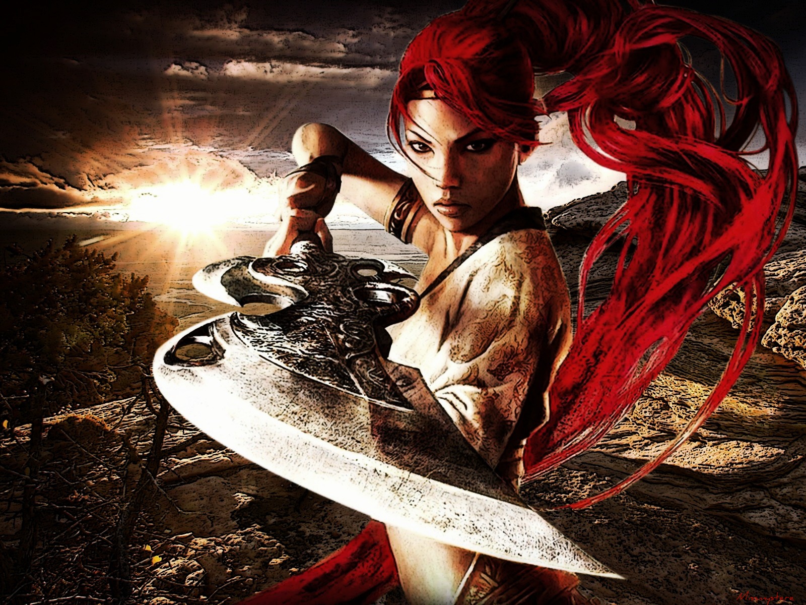 Wallpapers Fantasy and Science Fiction Warriors The red warrior