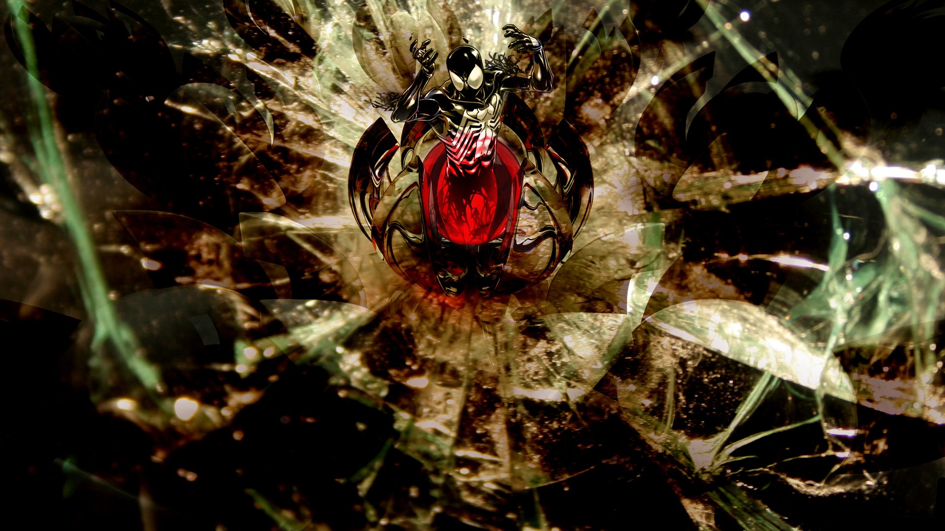 Wallpapers Comics Spider Man Spider Broken Glass