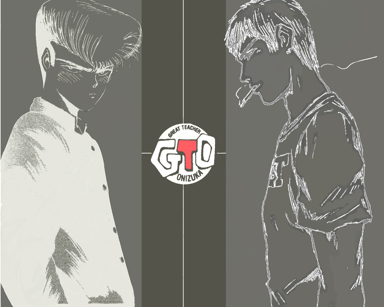 Wallpapers Manga Gto - Great Teacher Onizuka Young and old grey battle