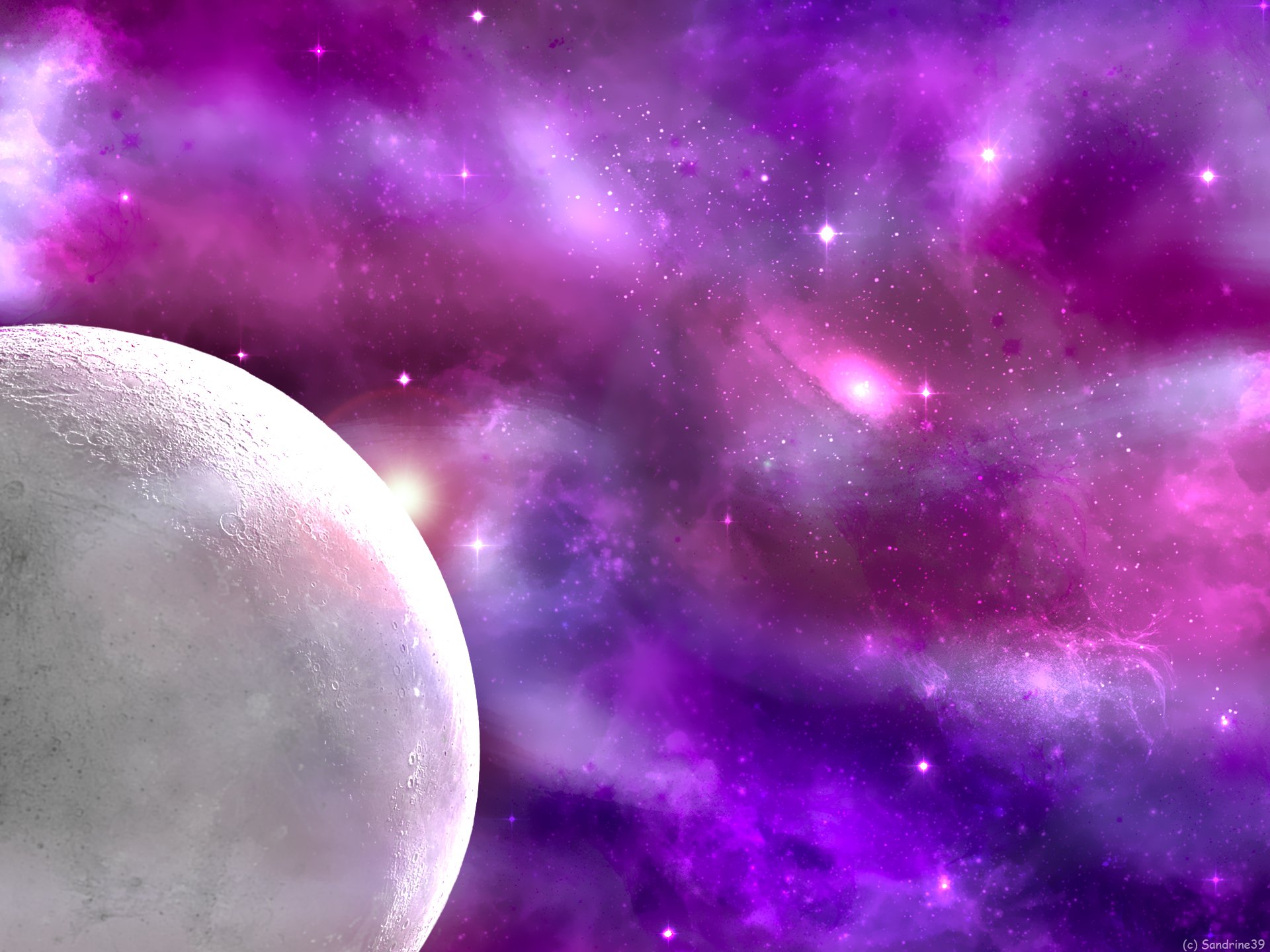 Wallpapers Digital Art Space - Universe Lune blanche