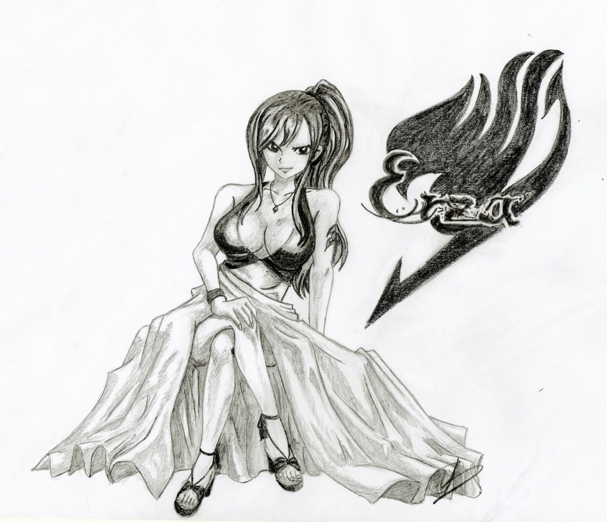 Wallpapers Art - Pencil Manga - Fairy Tail Erza