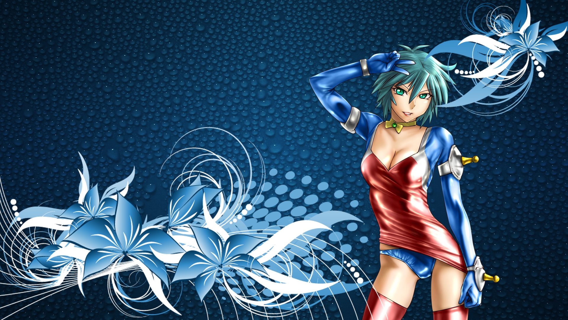 Wallpapers Manga Miscellaneous Manga bleu fleurs