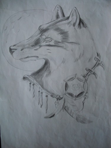 Fonds d'cran Art - Crayon Animaux - Loups loup