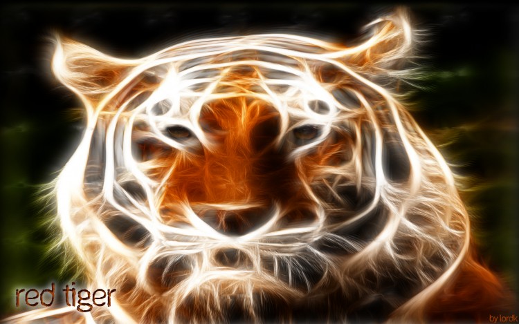 Fonds d'cran Animaux Flins - Tigres Tigre fractal 