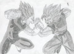 Fonds d'cran Art - Crayon Sangoku contre Vegeta