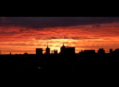 Fonds d'cran Nature Bruxelles -  Coucher de soleil de toits en toits 