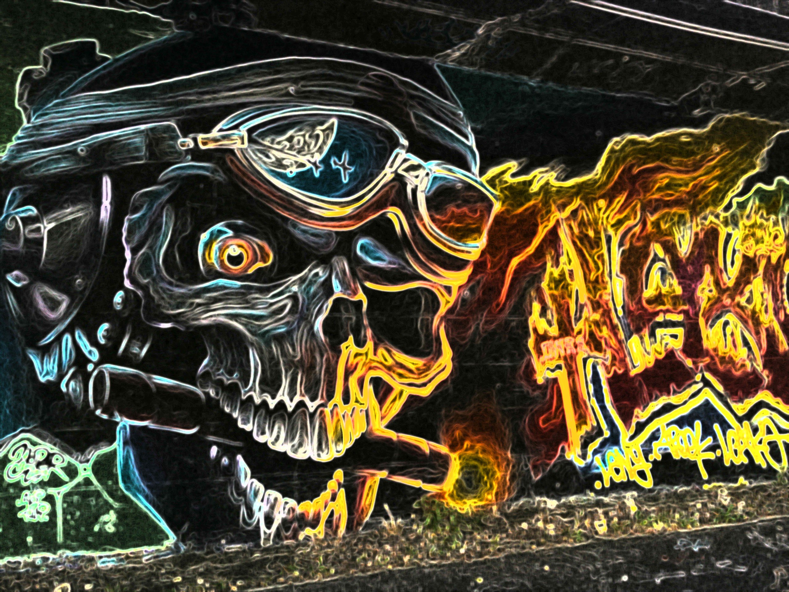 Fonds d'cran Art - Peinture Graffitis Bad Skull