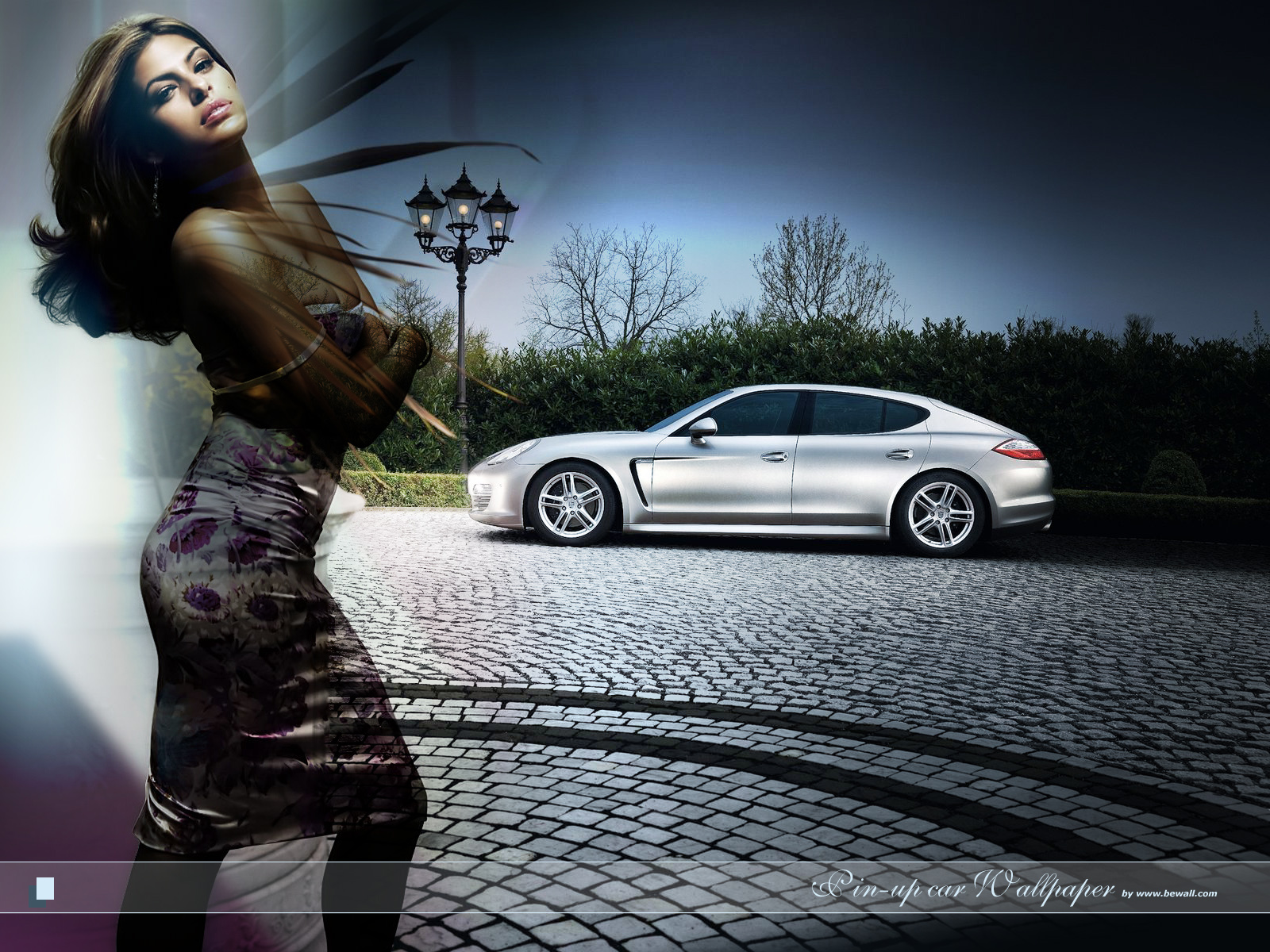 Fonds d'cran Voitures Filles et Voitures Porsche 2012 with Eva 