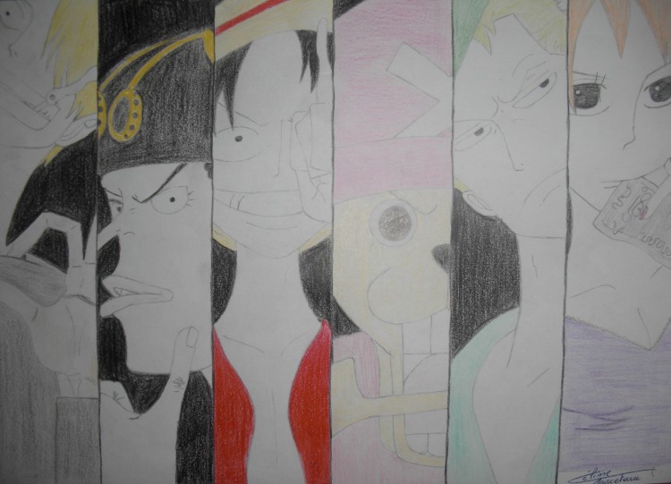 Fonds d'cran Art - Crayon Manga - One piece La bande de gugusses :)