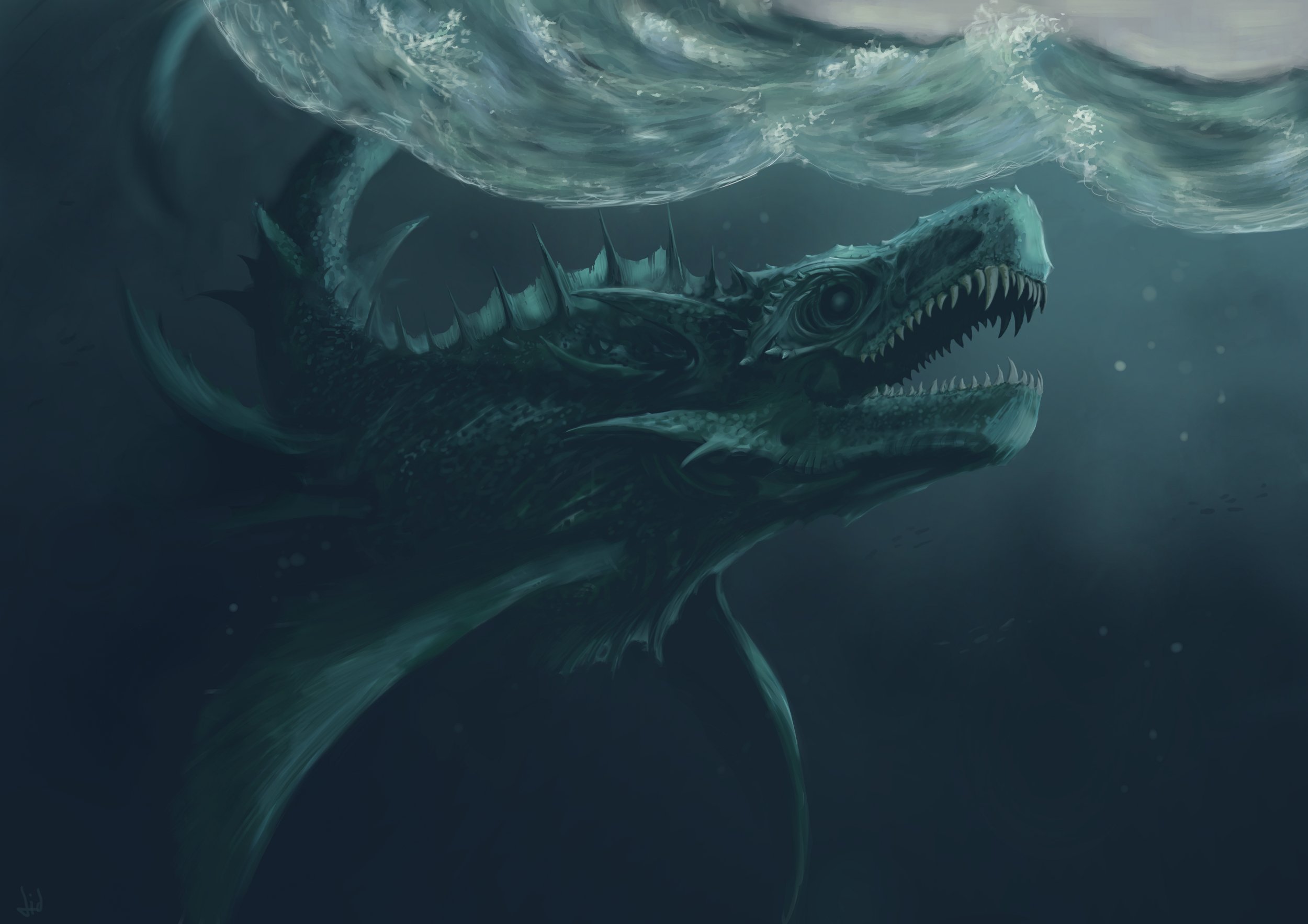 Wallpapers Digital Art Monsters Swim with me