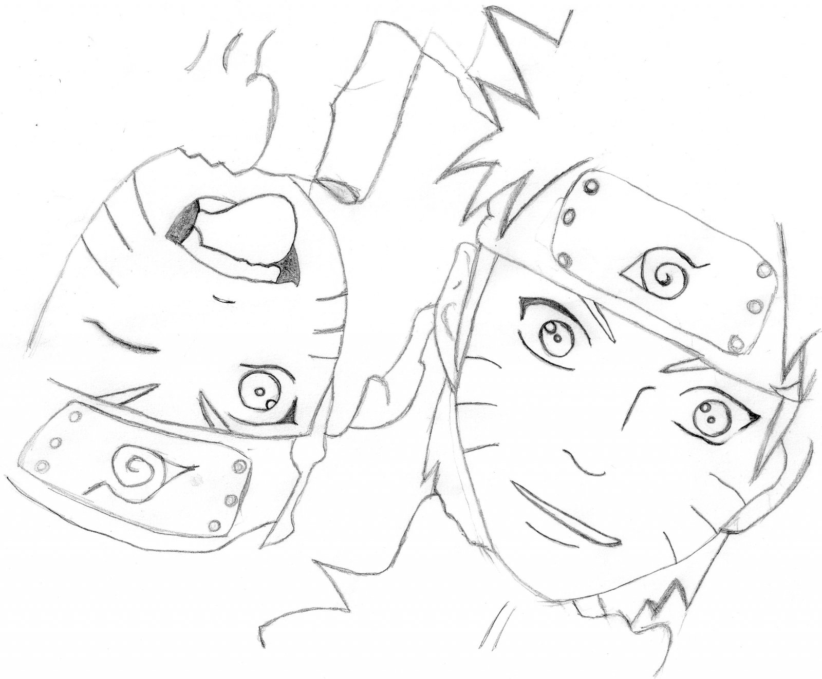 Fonds d'cran Art - Crayon Manga - Naruto Before/After