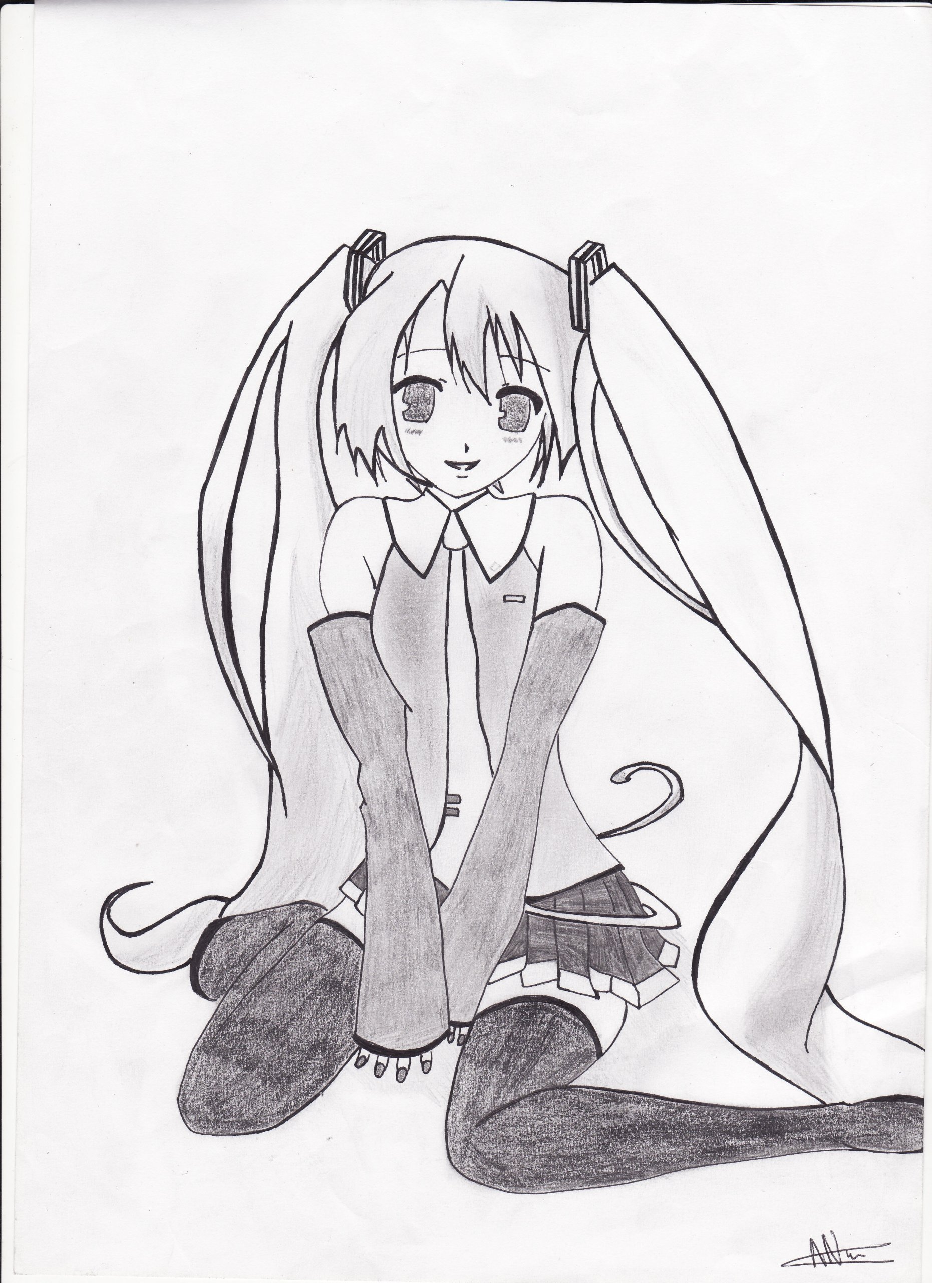 Fonds d'cran Art - Crayon Manga - Vocaloids hatsune miku