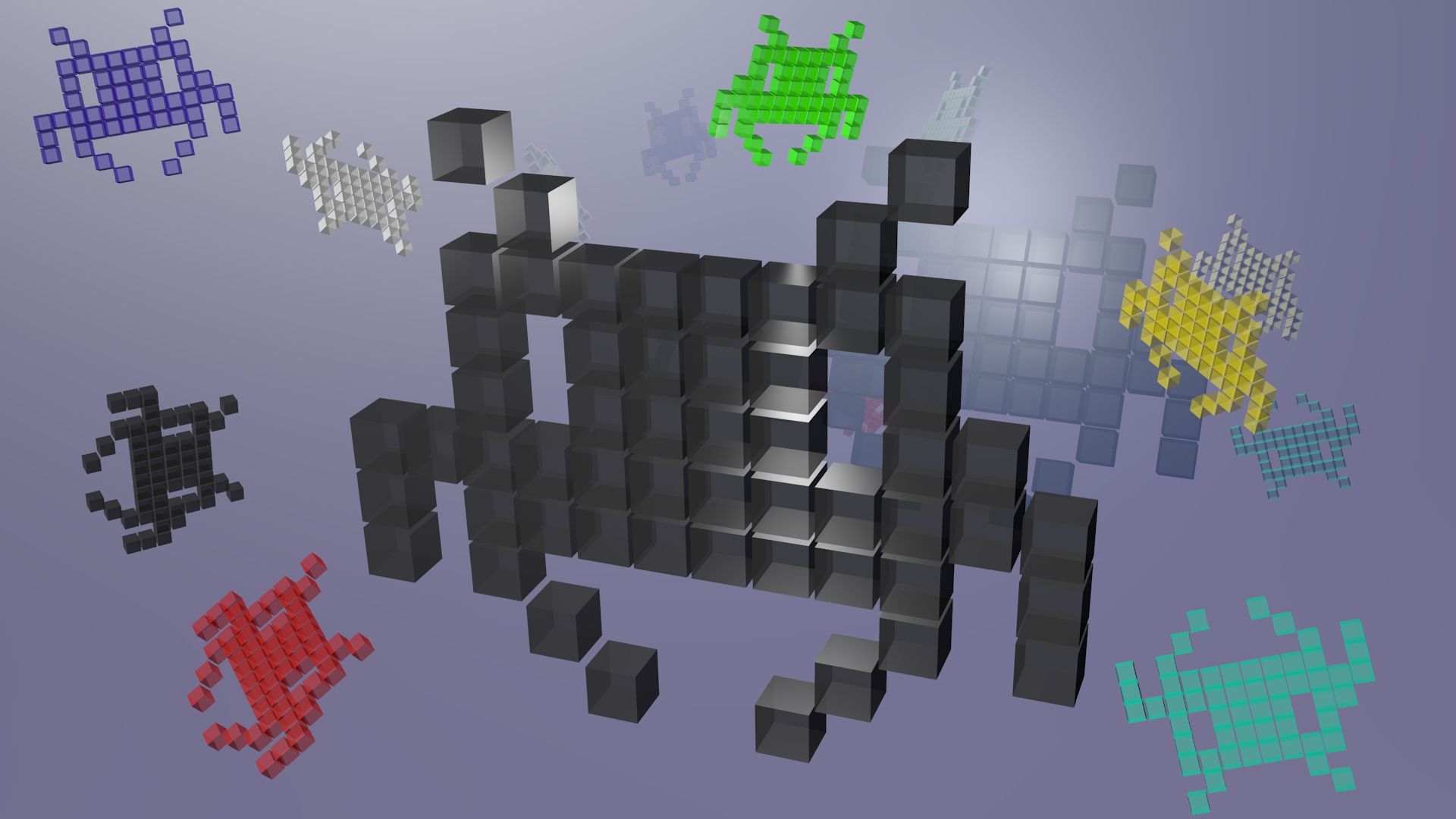 Wallpapers Digital Art 3D - Blender Space Invader