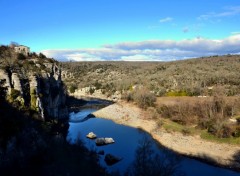 Fonds d'cran Nature Une vue sur l'Ardche en hiver