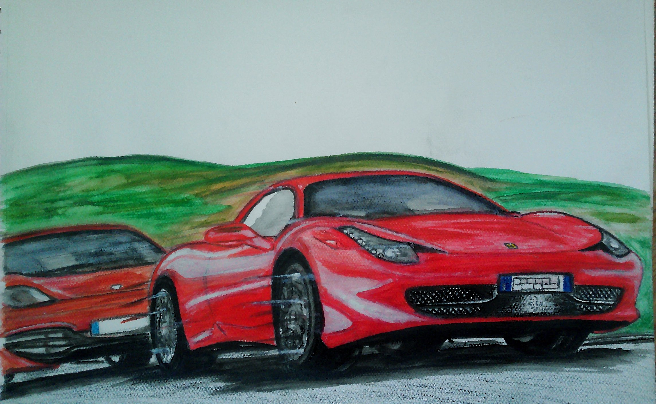 Fonds d'cran Art - Peinture Automobile F458 VS MP4 12C