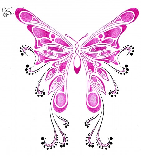 Fonds d'cran Art - Crayon Tatouages Tattoo Butterfly