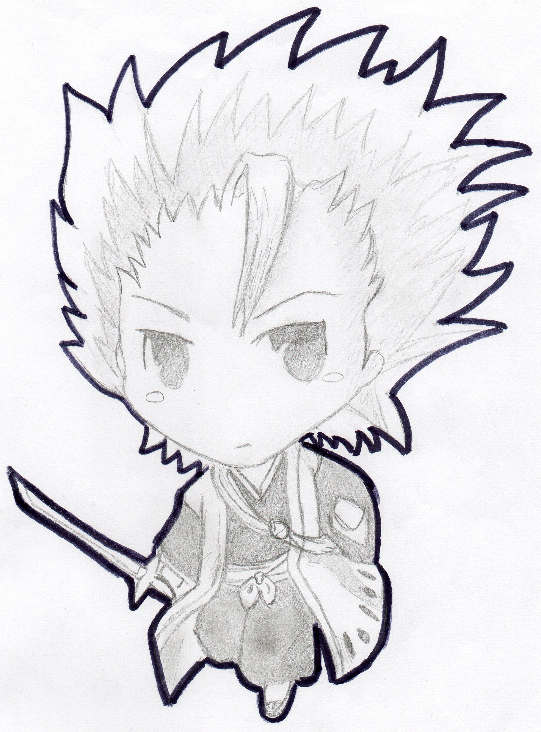 Wallpapers Art - Pencil Manga - Bleach toshiro chibi