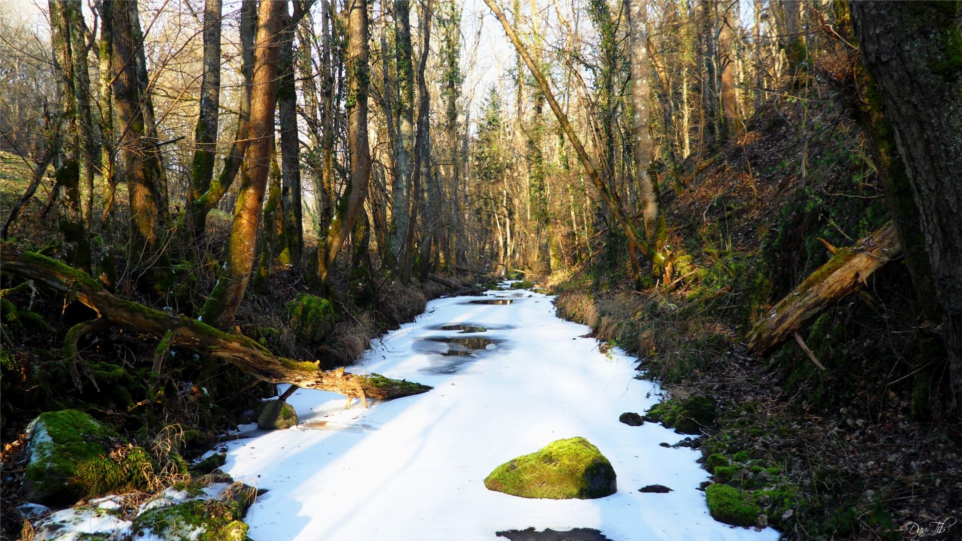 Wallpapers Nature Rivers - Torrents La rivire d'Ay enneige.